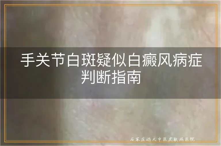 手关节白斑疑似白癜风病症判断指南